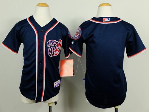 Nationals Blank Blue Cool Base Stitched Youth MLB Jersey - Click Image to Close
